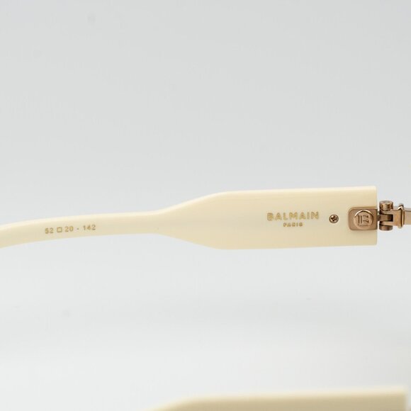 Balmain Women Sunglasses Titanium Gold Bone Brown  Rectangle ADMIRABLE BPS-130C - Picture 11 of 14
